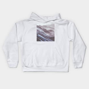 Blue Grey Mountains Oil Effects 1 Kids Hoodie